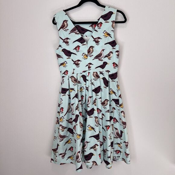 Luouse Bird Dress Womens Fit & Flare Swing Sleeveless Retro Check  Measurements! - Picture 3 of 7